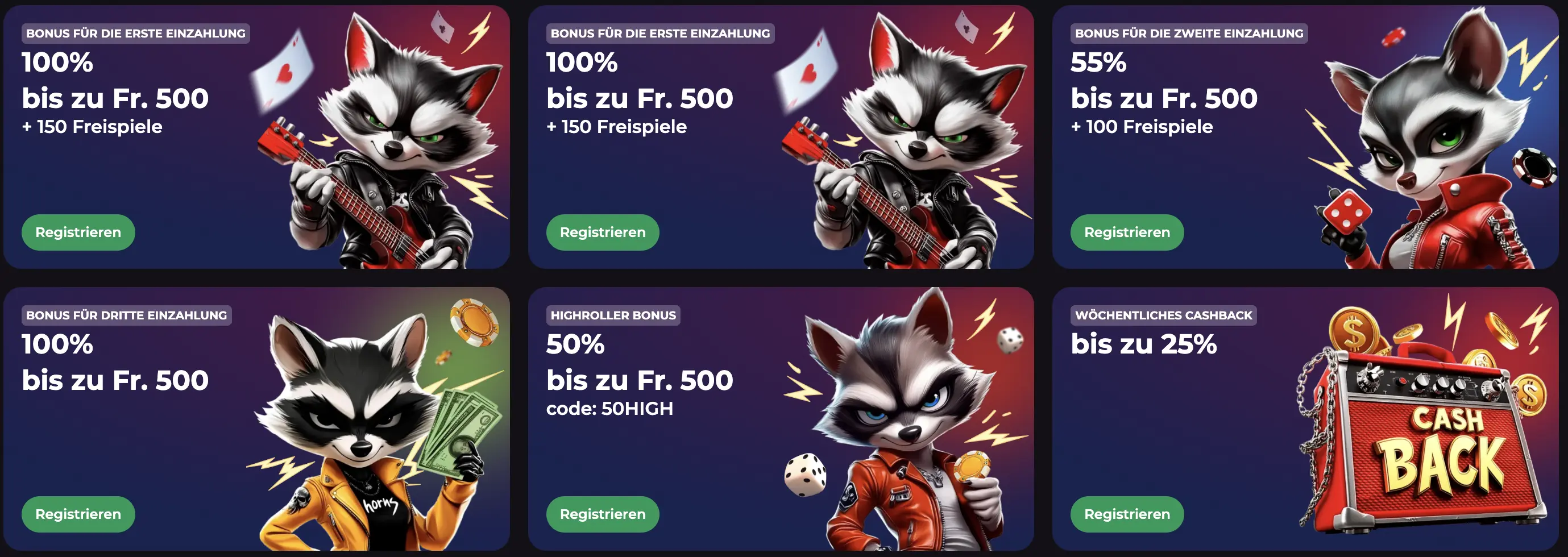 RockySpin Bonusangebote